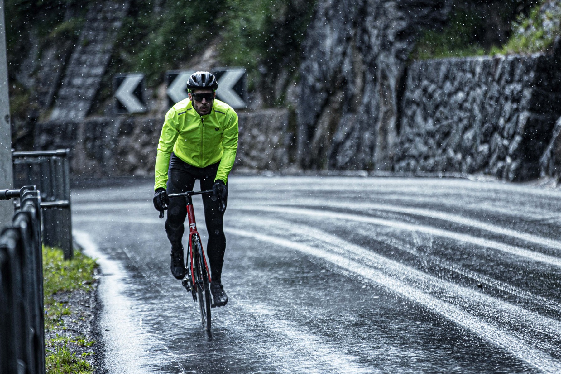 Kleidung -Kleidung Rogelli fietskleding distance regenjack geel heren